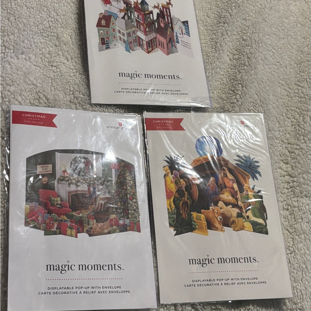 Magic Moments Christmas Pop-Up Cards. Retail $8.99 each lot of 3